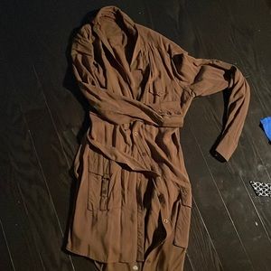 Cargo style shirt dress